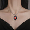 Wholesale Zinc Alloy Gothic Style Red Earrings And Necklace Set Fashion Jewelry For Women Party Wear