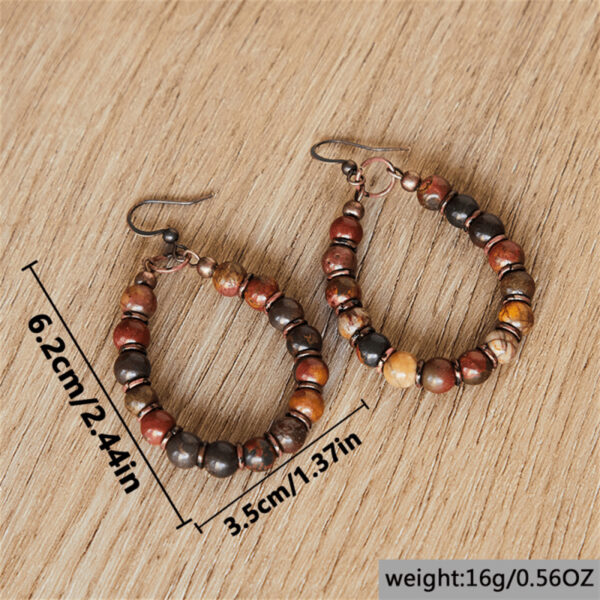 oly-1a592e93cfb4581507107cfe7ab4883e Wholesale Natural Stone Bead Bohemian Drop Earrings Ethnic Style Jewelry Gift Boutique Resale