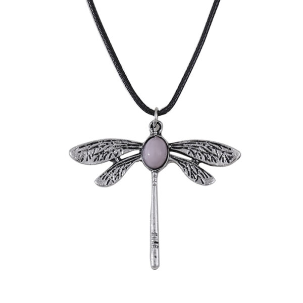 oly-1a5d02cd245d3996f6a9aaf36746cf39 Wholesale Vintage Dragonfly Pendant Necklace With Moonstone Antique Silver Finish Stylish Jewelry Accessory
