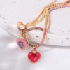 oly-1a62b20f0e4d180f1d08025ac5874ee4 Wholesale Stylish Red Zircon Tennis Choker Necklace For Women Titanium Steel Geometric Design Boutique Resale