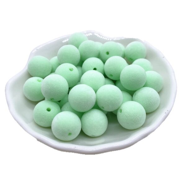 oly-1ac79c4d05ef8ccf77b9d4dd155a6f65 Wholesale Flocked Acrylic Beads - Light Blue Round Loose Beads for DIY Jewelry Making, Chic Craft Supply for Resale