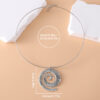Wholesale Trendy Retro Geometric Spiral Pendant Necklace Antique Silver Finish Zinc Alloy Hollow Donut Design Fashion Jewelry Accessory