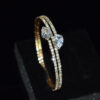 oly-1b2c657ebbcf8f835c44296c579c8ea0 Wholesale Love Theme Rhinestone Bangle Bracelet Silver Electroplated Open Cuff Jewelry Accessory For Everyday Wear