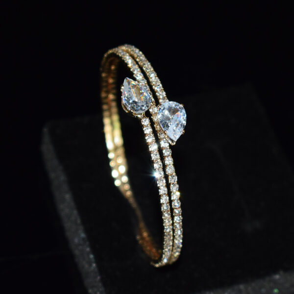 oly-1b2c657ebbcf8f835c44296c579c8ea0 Wholesale Love Theme Rhinestone Bangle Bracelet Silver Electroplated Open Cuff Jewelry Accessory For Everyday Wear
