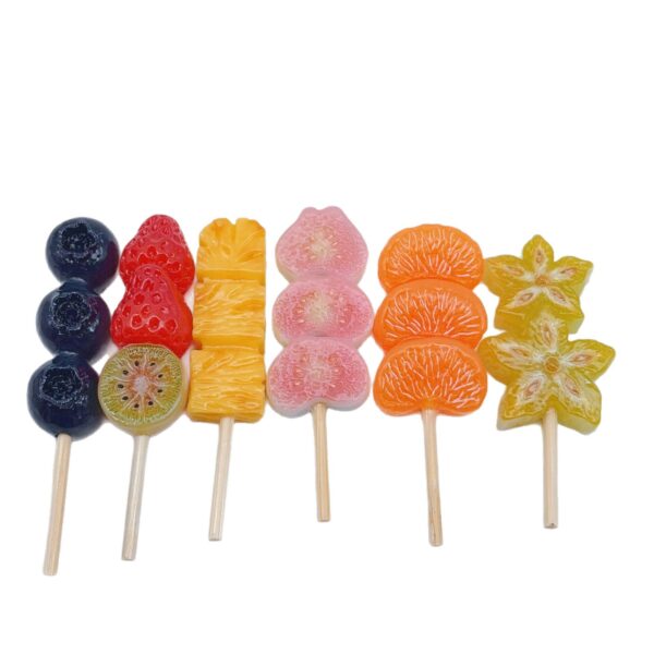 oly-1b358cfb64e4b569cbef623aa3d96fd6 Wholesale Resin Fruit Skewer Keychain Pendant DIY Jewelry Accessory Blueberry Carambola Orange Charms for Bag Charm Fridge Magnet