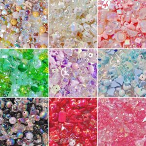 oly-1b7eaf4d8ed6144ebf316e10a0a55d03 Wholesale Electroplated Acrylic Loose Beads White Mixed Style for DIY Phone Strap Keychain Fashion Accessory Craft Supply