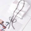 oly-1b945e0e3aa5f59961a86ac142b49b40 Wholesale Bronze Electroplated Zinc Alloy Beaded Bow Choker Necklace Retro Denim Style Fashion Accessory