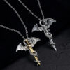 oly-1bacb642316447f641cdcf1a4ebd8e8c Wholesale Retro Alloy Dragon Sword Pendant Necklace Punk Rock Fashion Gift
