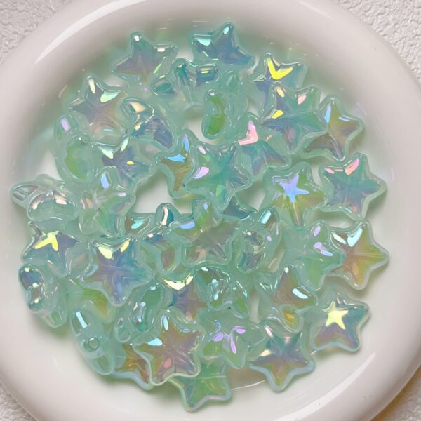 Wholesale Blue Acrylic Jelly Star Beads UV Plated DIY Phone Chain Jewelry Accessory