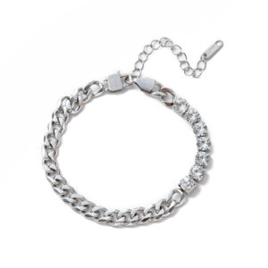 Diamond steel color bracelet
