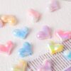 Wholesale Electroplated Cream Heart Acrylic Beads for DIY Phone Strap Car Hanging Bracelet Necklace Trendy Jewelry Accessory
