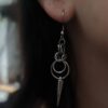 oly-1c1601f0e51baca83f66714e346a4f84 Wholesale Vintage Double Ring Drop Earrings For Women Silver Tone Alloy Punk Retro Pendant Jewelry Fashion Accessory Gift Resale