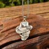 Wholesale Gold Plated Skull Necklace Vintage Cowboy Punk Trendy Jewelry Accessory