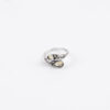 Wholesale Vintage Bohemian Moonstone Design Spoon Shaped Open Ring Antique Silver Finish Zinc Alloy Unisex Jewelry Accessory