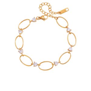 Oval love diamond bracelet