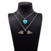 oly-1c61b22ba97704f8ead9307f69dcdc1a Wholesale Zinc Alloy Double Layer Heart Pendant Necklace Vintage Style Layering Jewelry Fashion Accessory Gift