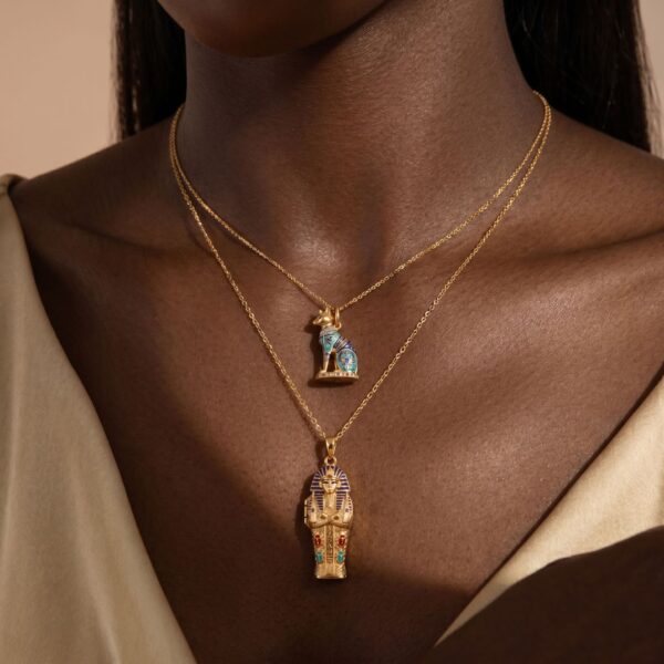 oly-1cc43fa6dbbea8153a17e6660b73e138 Wholesale Ancient Egyptian Mummy Bastet Cat Locket Pendant Necklace Copper Electroplated Trendy Jewelry Gift