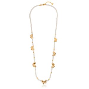 Multi-bow beaded necklace