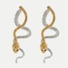 Wholesale Tone Cross Snake Earrings For Women Fashionable Commuter Jewelry Accessory