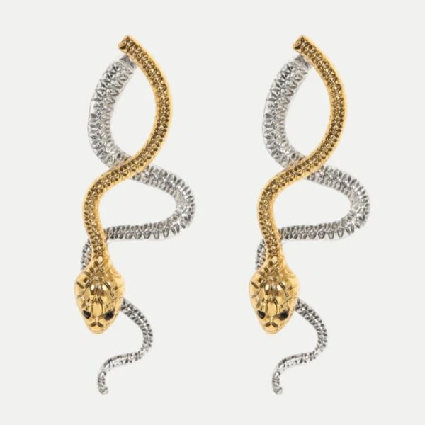 Wholesale Tone Cross Snake Earrings For Women Fashionable Commuter Jewelry Accessory