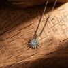 Wholesale Trendy Hip Hop Punk Sun Moon Face Pendant Necklace Antique Silver Zinc Alloy Fashion Jewelry Gift
