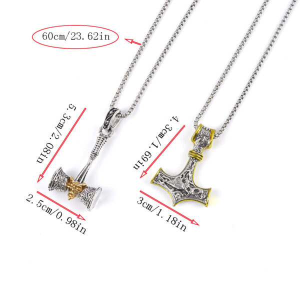 oly-1d9af8227e661dd39dda63f497c4a7b6 Wholesale Hammer Pendant Necklace Norse Mythology Hip Hop Long Chain Zinc Alloy Jewelry Fashion Accessory Gift