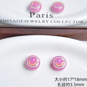 15-rose red round smiley face / Sold by the piece