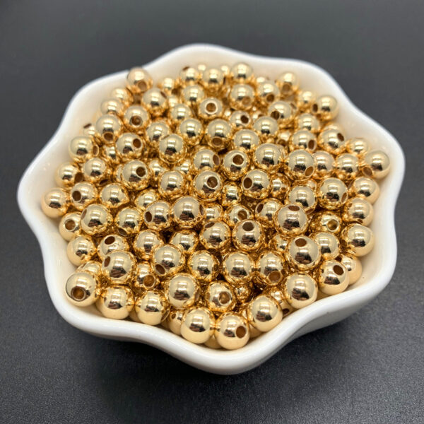 Wholesale Electroplated Plastic Spacer Beads Silver Round Loose Beads for DIY Bracelet Necklace Jewelry Making Accessory