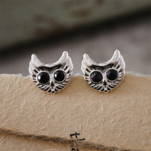 oly-1e135715237742e9d0a6af94d49c1d17 Wholesale Stylish Antique Silver Owl Earrings Alloy Fashion Accessory For Everyday Wear