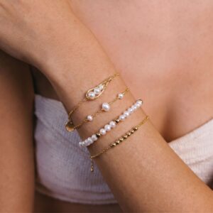 Wholesale Fashion Pearl Beaded Layered Bracelet With Beads Copper Electroplated Women S Jewelry Accessory For Boutique Resale