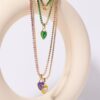 oly-1e6f50a32dced13f7ea6916f980b653b Wholesale Stylish Red Zircon Tennis Choker Necklace For Women Titanium Steel Geometric Design Boutique Resale