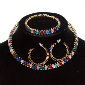 Xl-2160 - three-piece set, gold-plated color, marquise cut