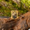 Wholesale Trendy Geometric Resin Gemstone Ring Retro Hip Hop Style Jewelry Accessory Zinc Alloy With Polished Electroplating Everyday Wear Boutique Resale