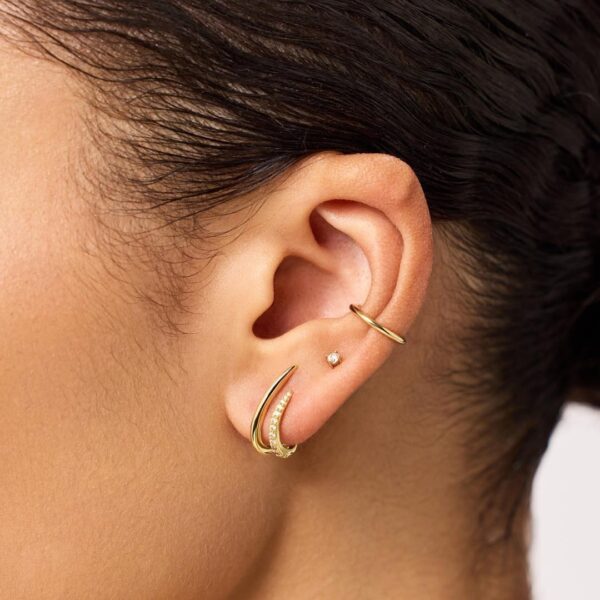 Wholesale Chic Minimalist Rhinestone Clip On Stainless Steel Electroplated Earrings For Women Everyday Fashion Jewelry Accessory
