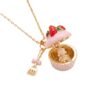Wholesale Sweet Dessert Photo Locket Necklace Donut Macaron Pendant Trendy Jewelry Gift For Party Boutique Resale