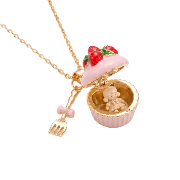 Wholesale Sweet Dessert Photo Locket Necklace Donut Macaron Pendant Trendy Jewelry Gift For Party Boutique Resale
