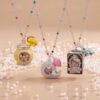 Wholesale Electroplating Copper Rainbow Candy Bead Necklace And Bracelet Set Trendy Fashion Jewelry Accessory For Gift