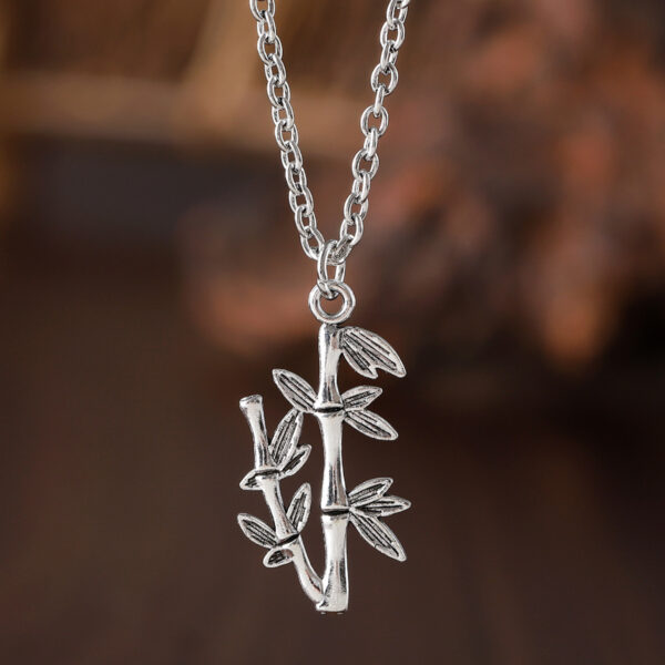 oly-1fc61236f4ea5f671a44c0ad5a99d0bf Wholesale Chinese Retro Bamboo Leaf Pendant Earring Necklace Jewelry Set Zinc Alloy Chic Gift Boutique Resale