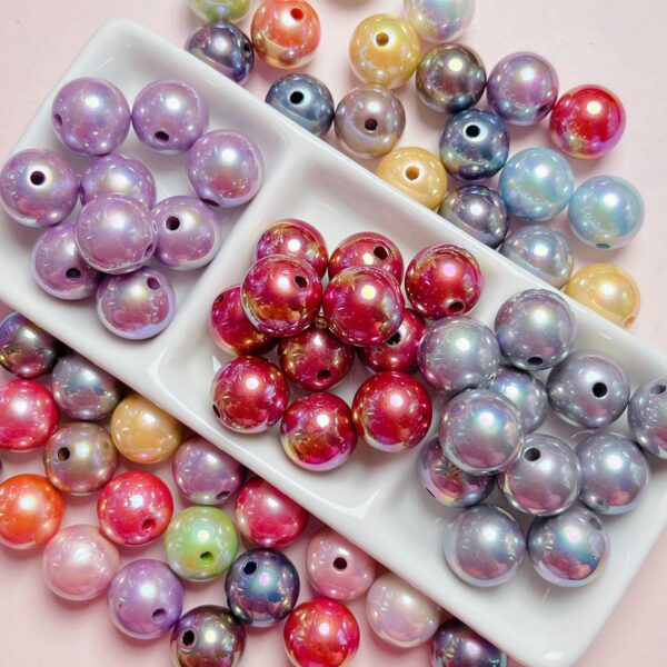 Wholesale Dreamy Baroque Light Blue Acrylic Imitation Pearl Beads 16mm Straight Hole for DIY Phone Chain Bag Charm Jewelry Making