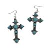 oly-2012406d20bee501d917e468e8b4ce4b Wholesale Retro Turquoise Cross Necklace Earrings Set Antique Silver Zinc Alloy Fashion Jewelry Accessory
