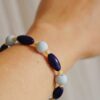 oly-202088d2be8a389bb57a53748b8f9707 Wholesale Unisex Geometric Beaded Bracelet Stainless Steel Electroplated Cream Yellow Blue Fashion Accessory For Gift And Resale