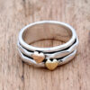Wholesale Retro Bohemian Heart Shaped Wide Band Ring In Silver Tone Alloy Women S Fashion Jewelry Accessory For Everyday Wear And Gift