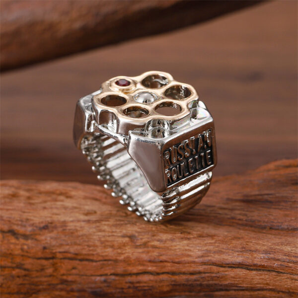 oly-2096e70c3ce257a26fe8aeaa96439e75 Wholesale Stylish Punk Roulette Bullet Ring Zinc Alloy Two Tone Fashion Accessory For Everyday Wear And Resale