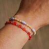 oly-20b24ec7447e441250584c98dcd8ca46 Wholesale Unisex Geometric Beaded Bracelet Stainless Steel Electroplated Cream Yellow Blue Fashion Accessory For Gift And Resale