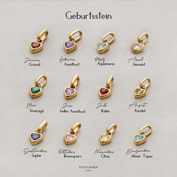Wholesale 316 Stainless Steel Gold Plated Heart December Birthstone Pendant DIY Jewelry Accessory With Chain For Boutique Resale