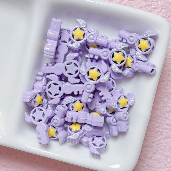 Wholesale Fairy Wand Moon Star Alloy DIY Beads, Fashion Accessory for Phone Chain Bag Charm, Gift for Jewelry Making