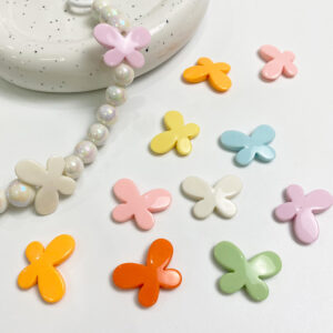 Wholesale Macaron Butterfly Acrylic Loose Beads DIY Phone Charm Jewelry Accessory Boutique Gift