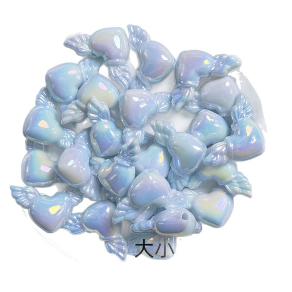 oly-215e38a36e6b69386d87db4f5a909d56 Wholesale UV Plated Acrylic Glow in the Dark Heart Wing Beads for DIY Phone Charm Keychain Craft Supplies Resale