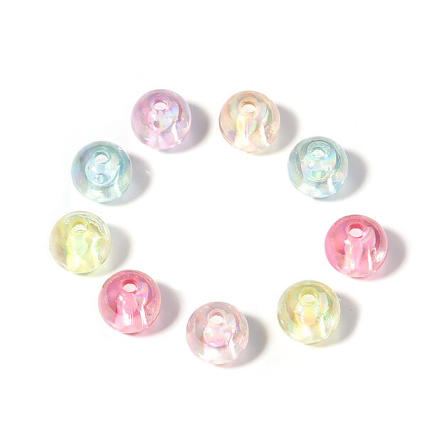 Wholesale Trendy Acrylic Colorful AB Round Beads for DIY Jewelry Making Phone Charm Necklace Bracelet