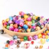 oly-219e98582ce4d606bc732e4957f6e1e7 Wholesale Vintage Acrylic Flower Beads 8mm 50pcs Ceramic Look Round Loose Beads for DIY Jewelry Making Fashion Accessory Gift